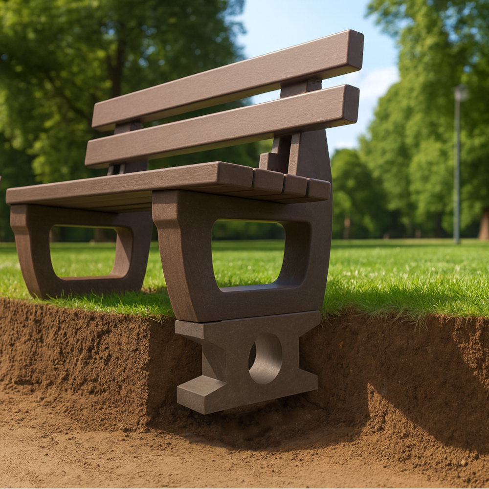 Brauner Bodenanker, zur Sichtbarkeit der Funktionsweise grafisch dargestellt.