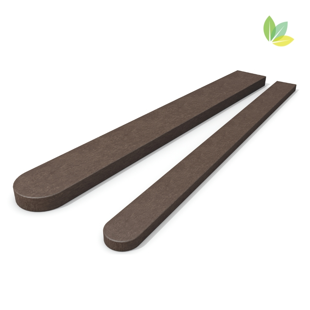 Braune Zaunlatten aus Recyclingkunststoff