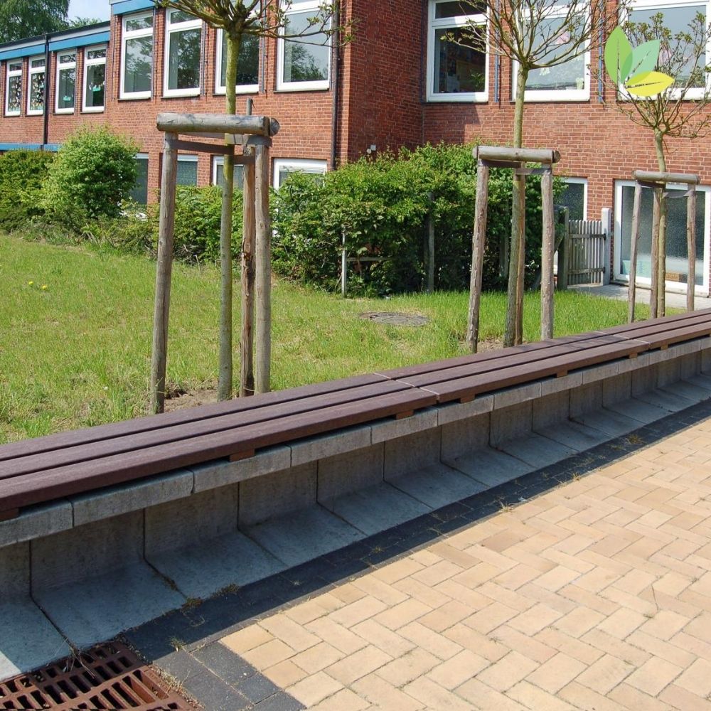 Bankbohlen auf Betonsatz