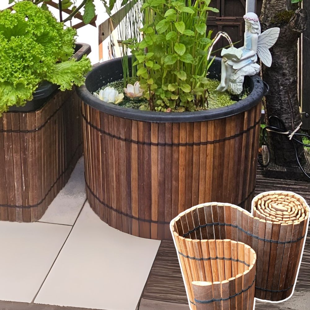 Verkleidung Pflanzkübel Bambus