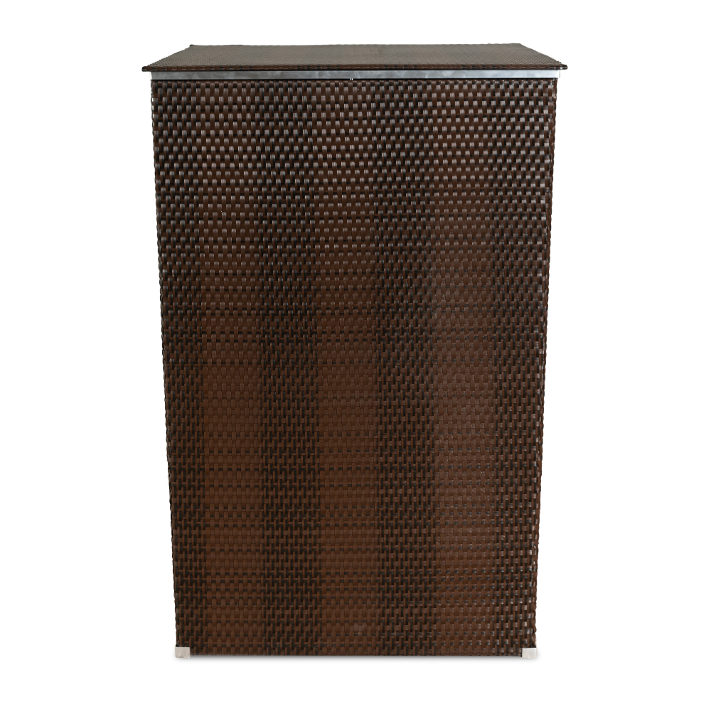 Rattan Mülltonnenbox, Mülltonnenverkleidung, 117x82,5x82,5cm, beige
