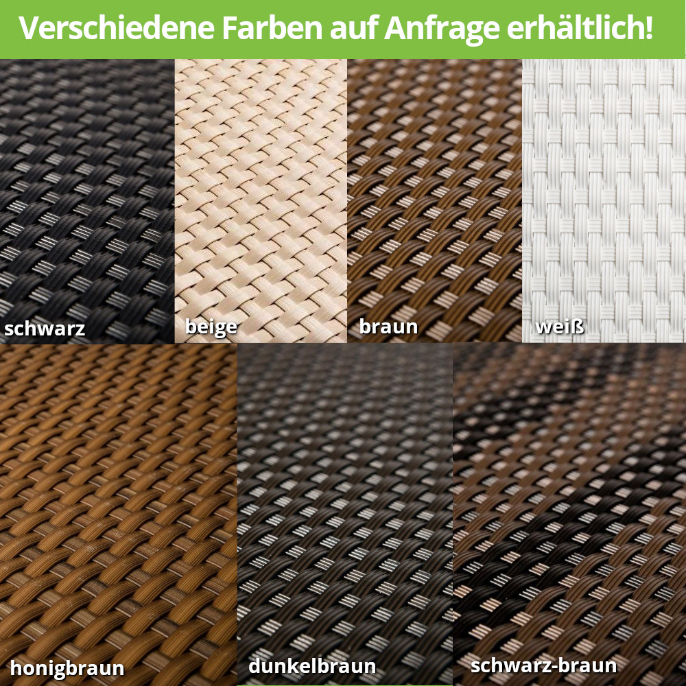 Verschiedene Farben: Schwarz, beige, braun, weiß, honigbraun, dunkelbraun, schwarz braun