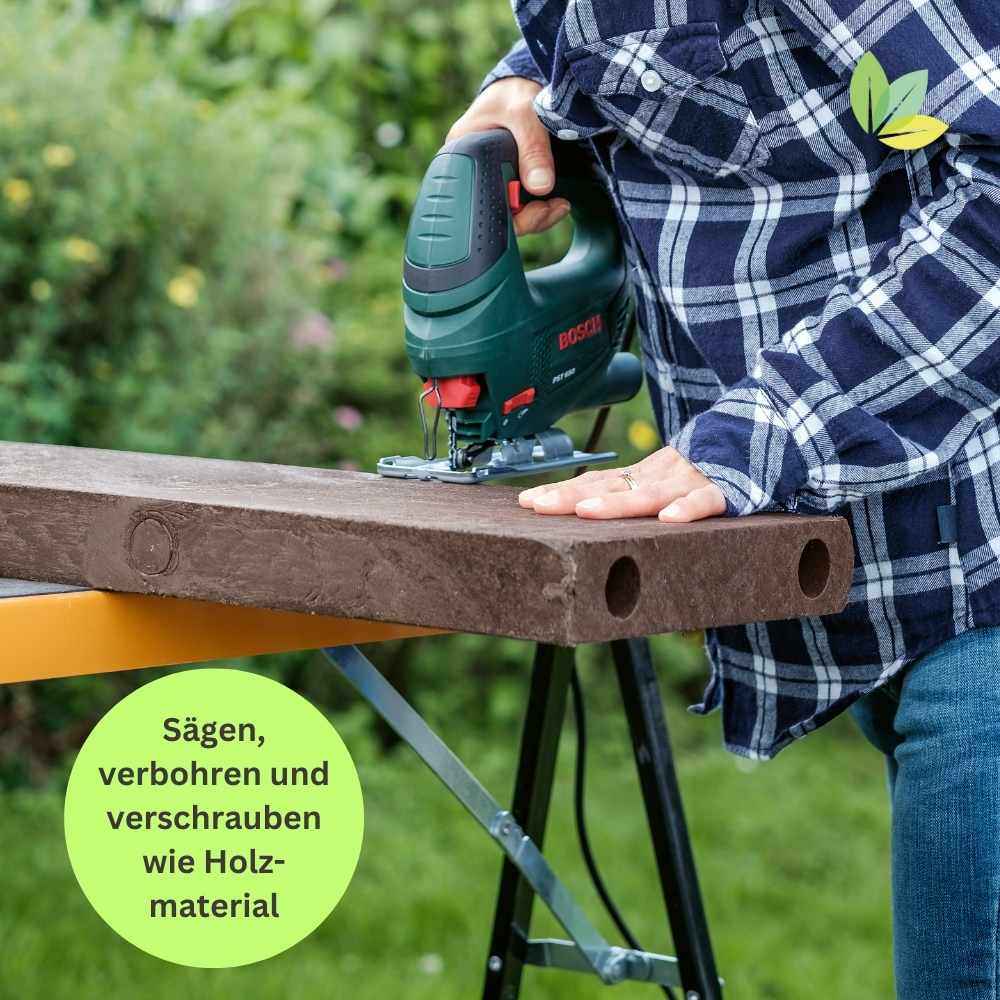 Sägen, verbohren und verschrauben wie Holz-Material