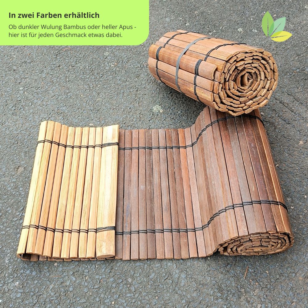 Bambusmatte für Rollweg dunkel, 50cm x 200cm x 0,5cm