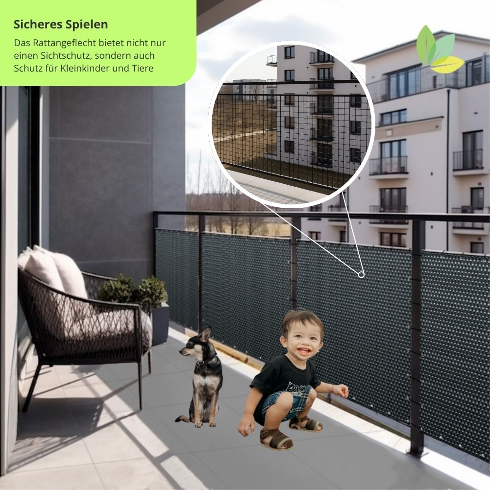 Als Tier- und Kinderschutz auf dem Balkon: Gitter wird verdeckt