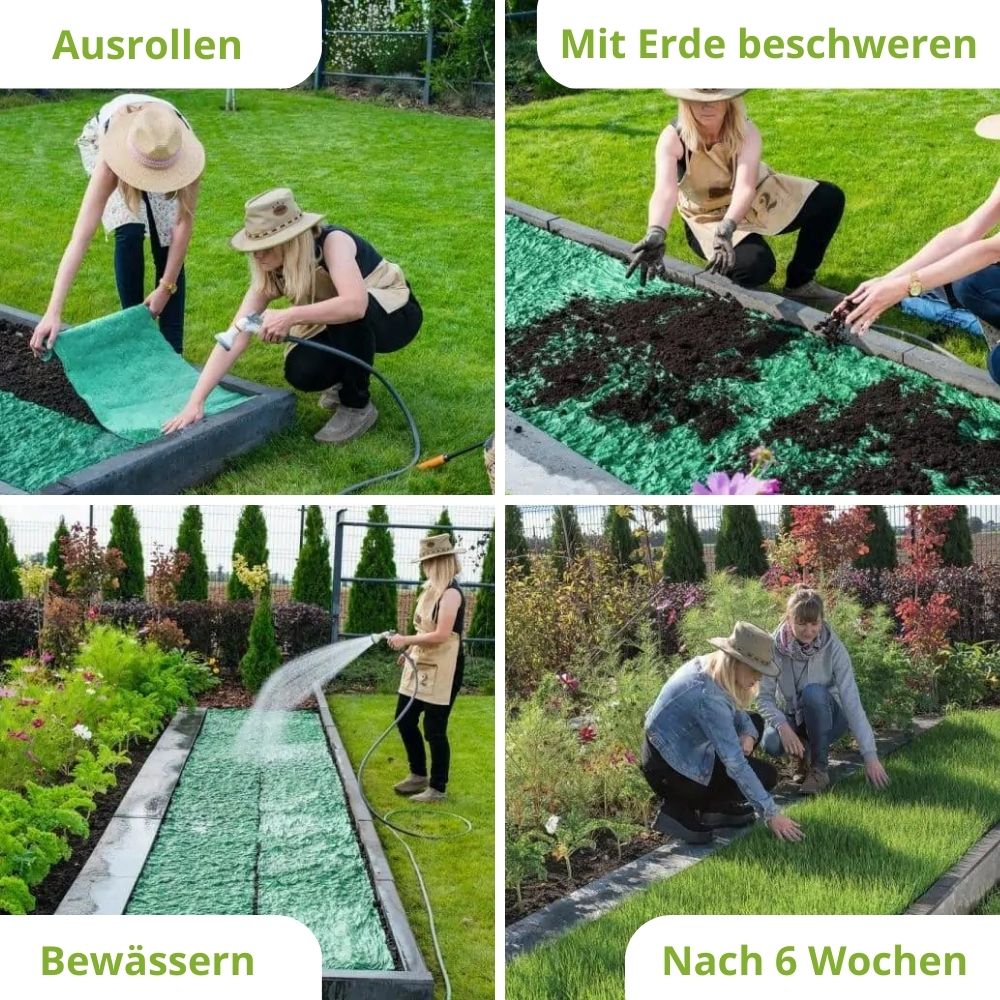 TURFquick Masterline Premium 40m² - Rasenvlies mit Samen und Dünger, 0,80 x 50m