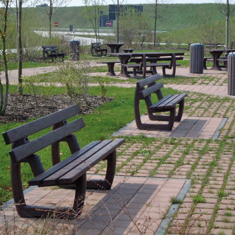 hanit® Gartenbank Tivoli, 200 x 70 x 80 cm, grau-grün