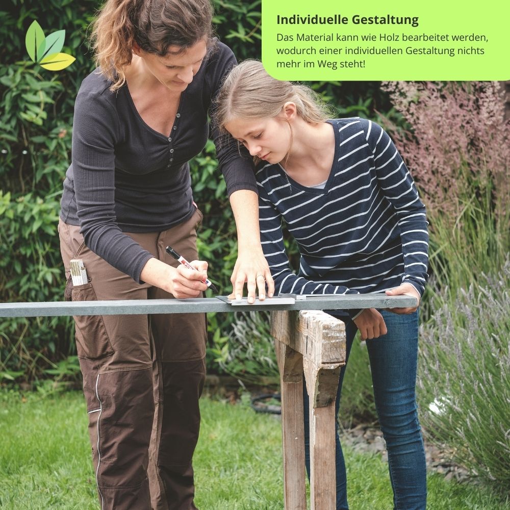 Individuelle Gestaltung möglich: Kunststoffbrett wird gekürzt