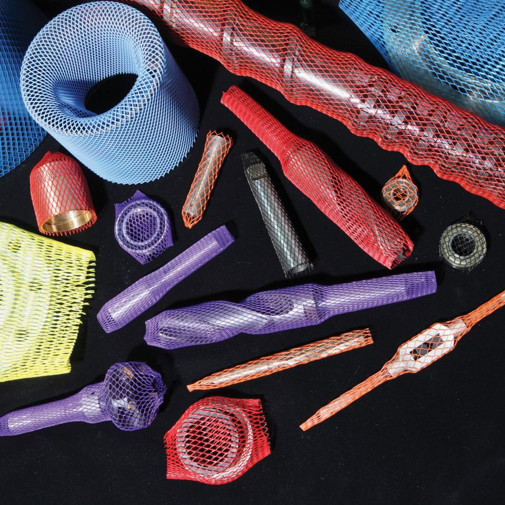 Beispiele für Schutz von Werkzeugen mit Netschutzschläuchen in verschiedener Farbe und Grösse