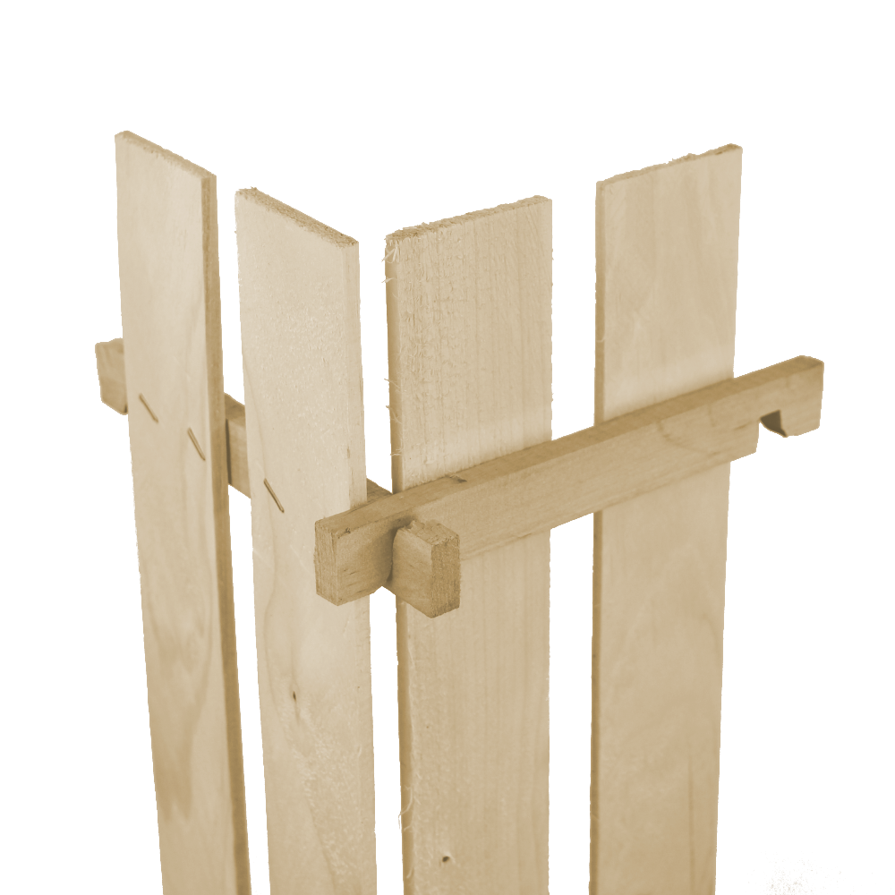 PureNature Wuchshülle mit kleinem Holzstab an den Ecken verbunden