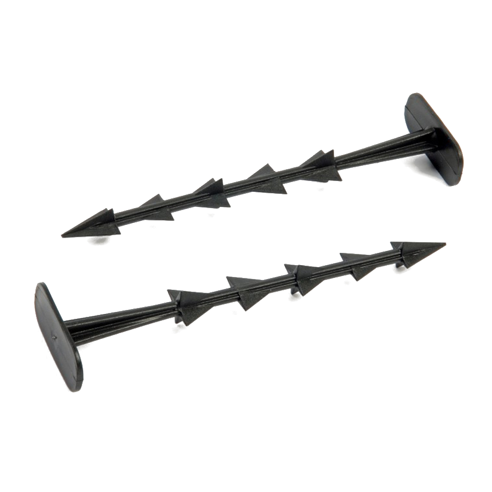 Befestigungsstifte aus Kunststoff dunkelgrau, 15cm Befestigungspins mit Widerhaken