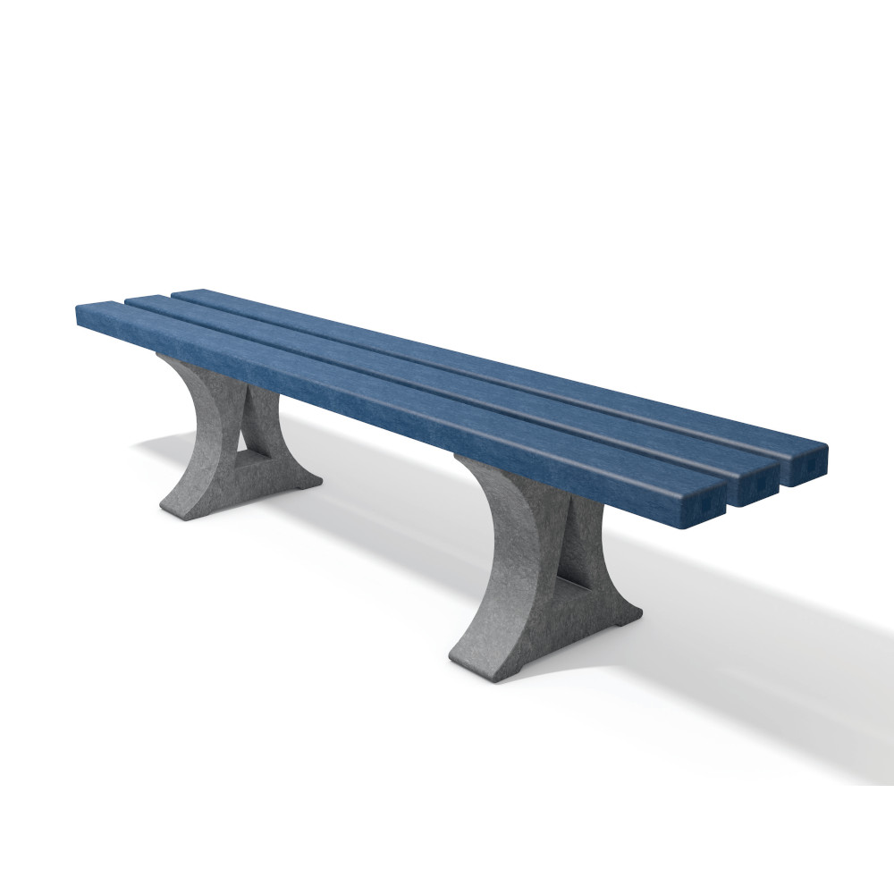 hanit® Kunststoffbank CANETTI braun auf Kiesfläche umgeben von Rasen