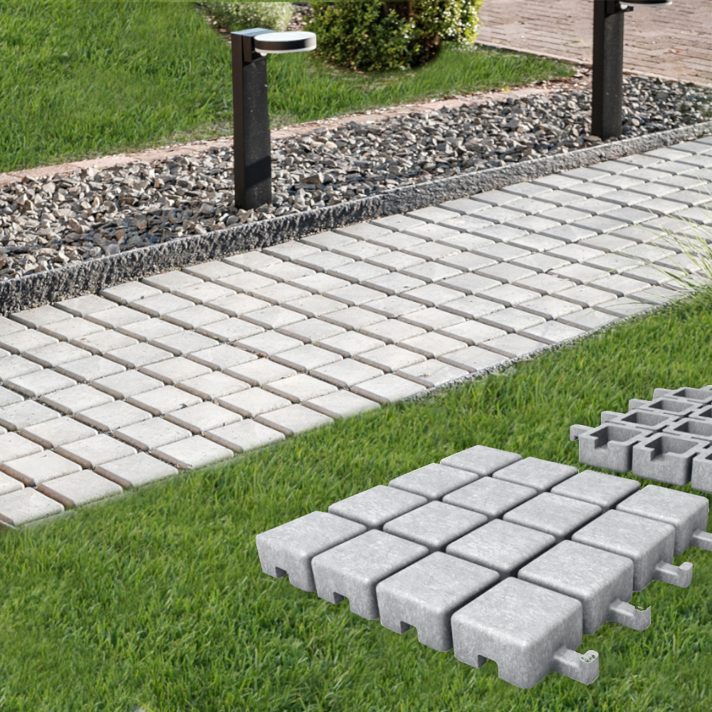 Pflastersteine aus hanit als Vorgartenweg