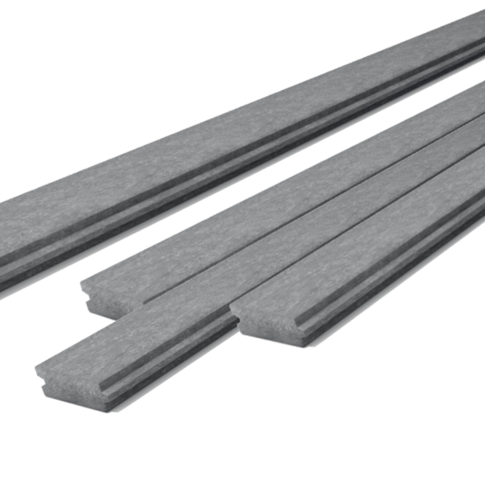 hanit® Kunststoffbalken mit Nut und Feder Brettprofil mit Nut und Feder in braun und grau als Sichtschutzwand mit Säulen