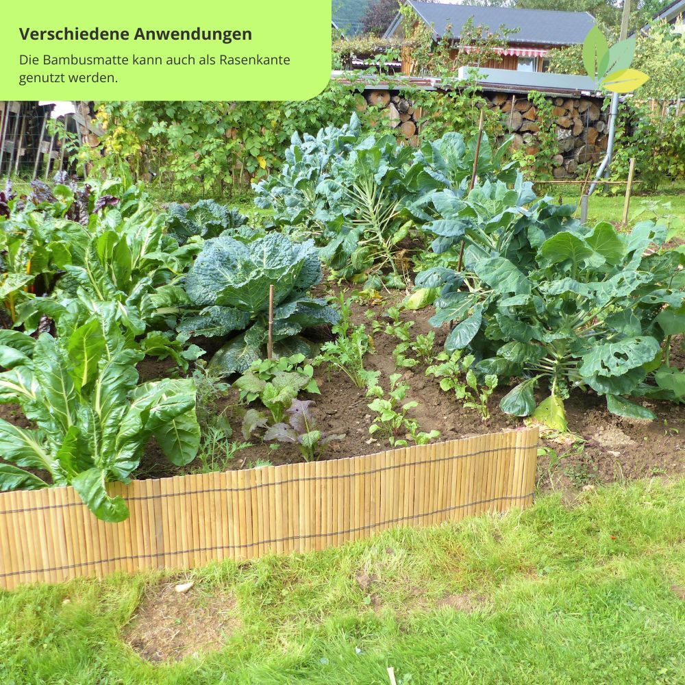 Bambusmatte für Pflanzkübelverkleidung, 40cm x 200cm x 0,5cm