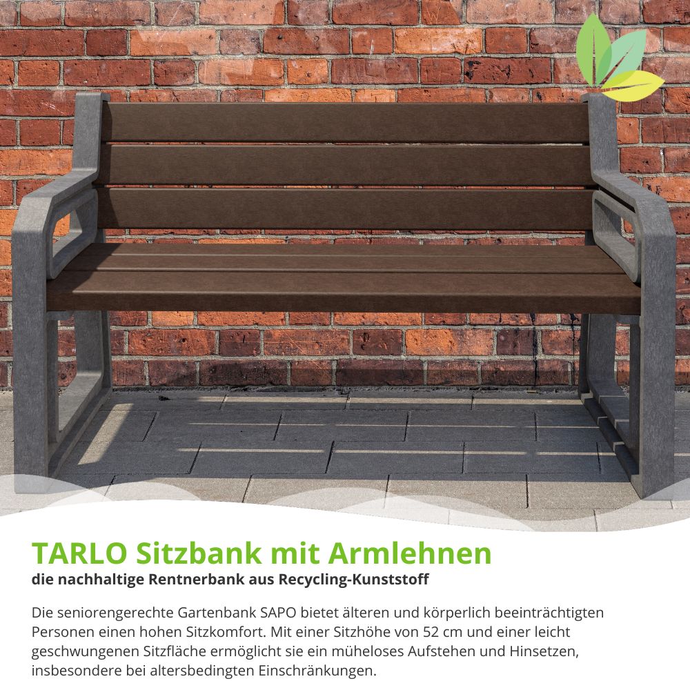 hanit® Seniorenbank TARLO, 160 x 57 x 95cm, braun
