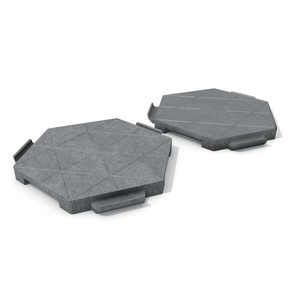 Terrassenbefestigung aus grauen Ökowaben