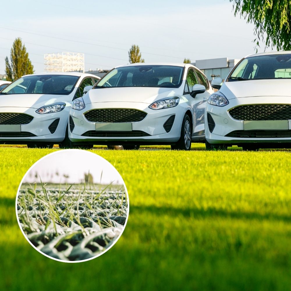GrassProtecta Rasengitter als Parkplatz