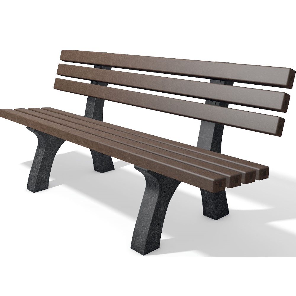 schwarz-braune Gartenbank aus hanit Recyclingkunststoff