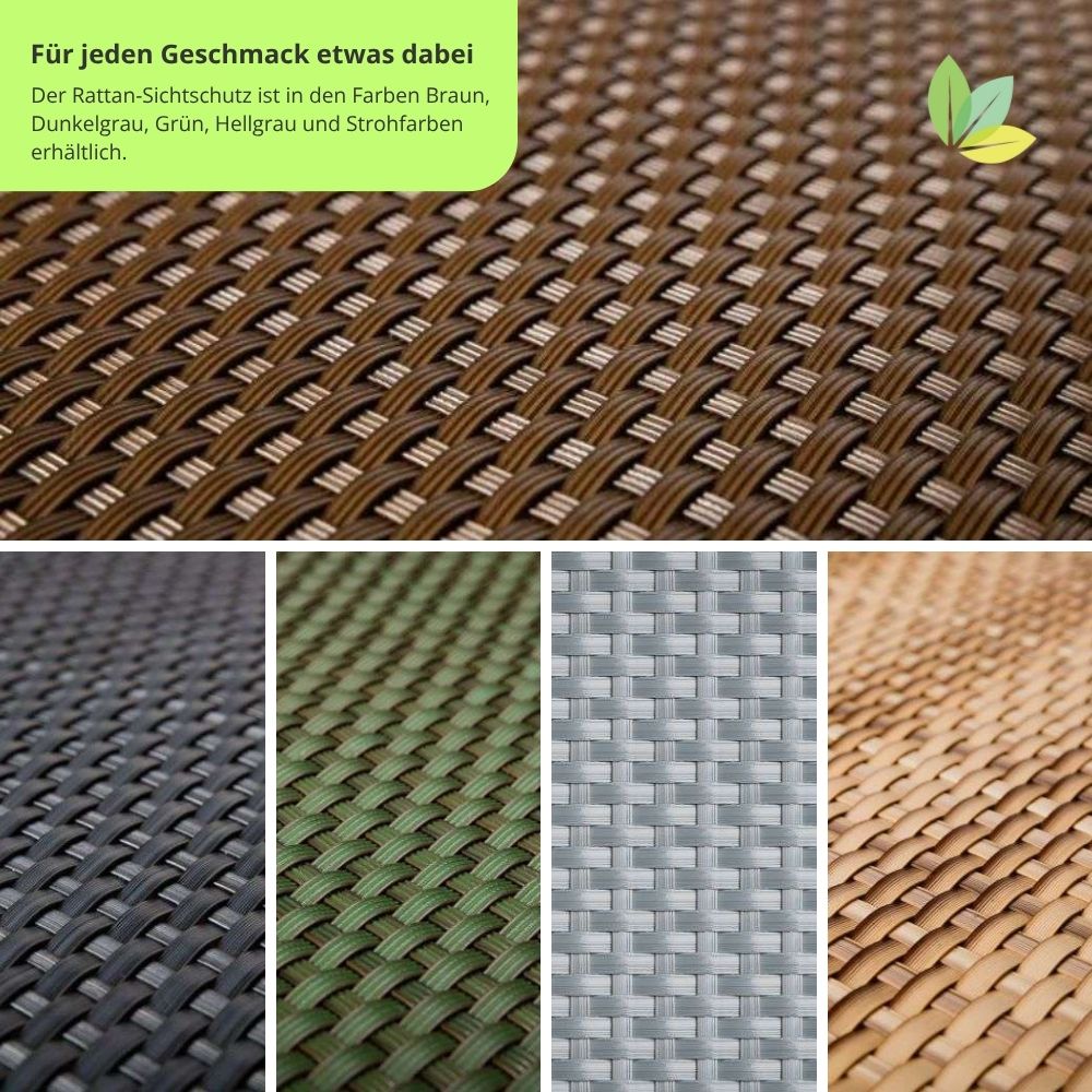 Verschiedene Farben: Braun, Grau Grün, Hellgrau und Natur