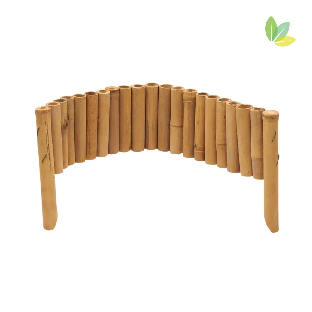 Beetumrandung aus Bambus, 5er Pack mit je 2m Beeteinfassung mit bunten Blumenbeet