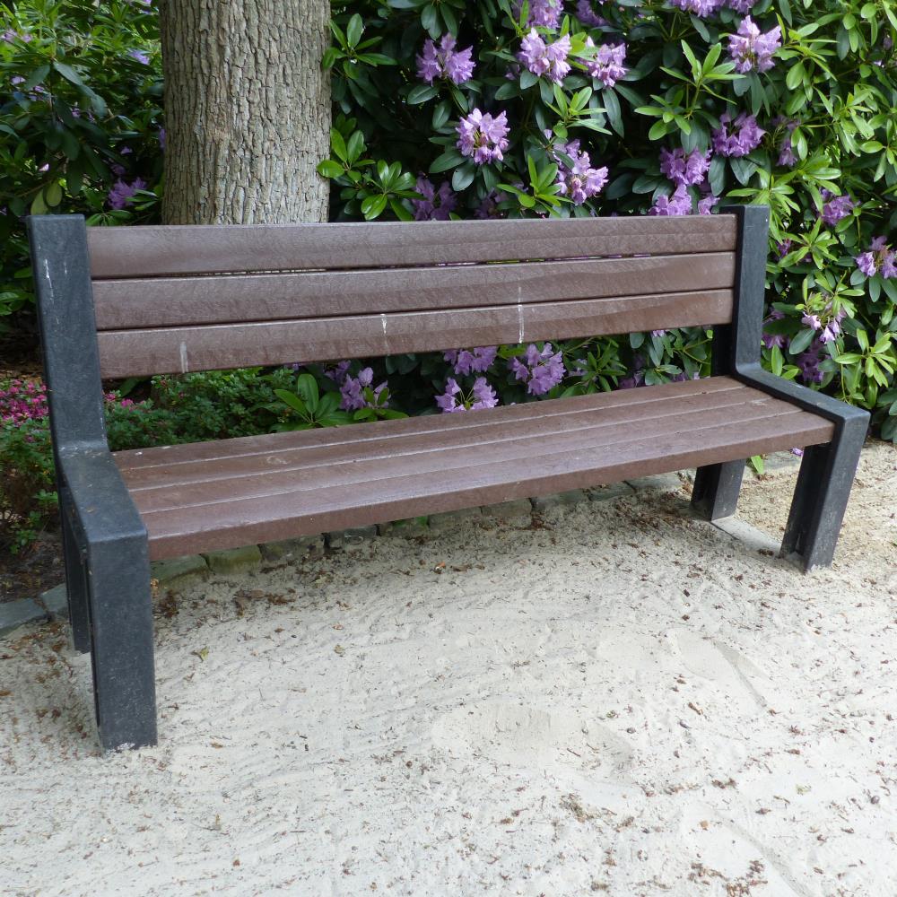 hanit® Hyde Park Kunststoffbank, 195 x 56 x 95cm, braun