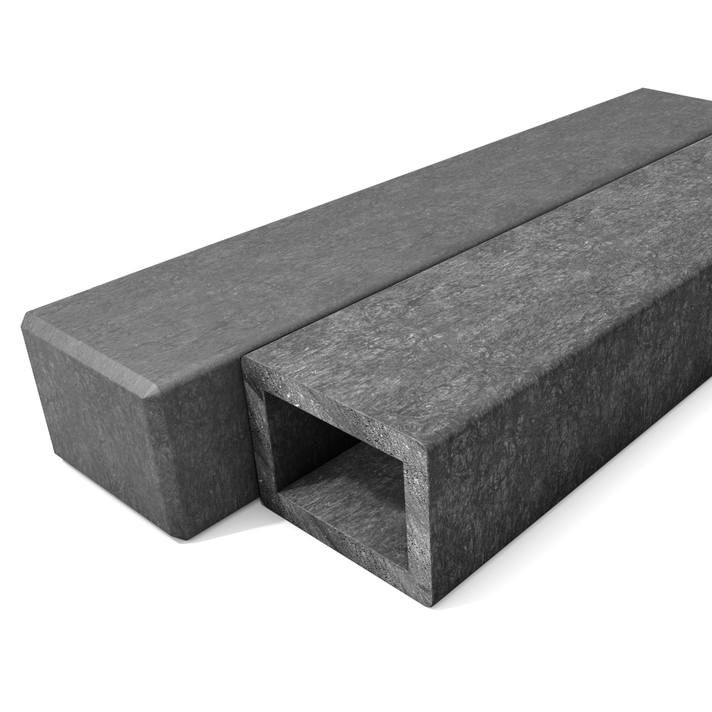 hanit® Rechteckpalisaden mit Hohlprofil, 16 x 12 x 60cm, grau