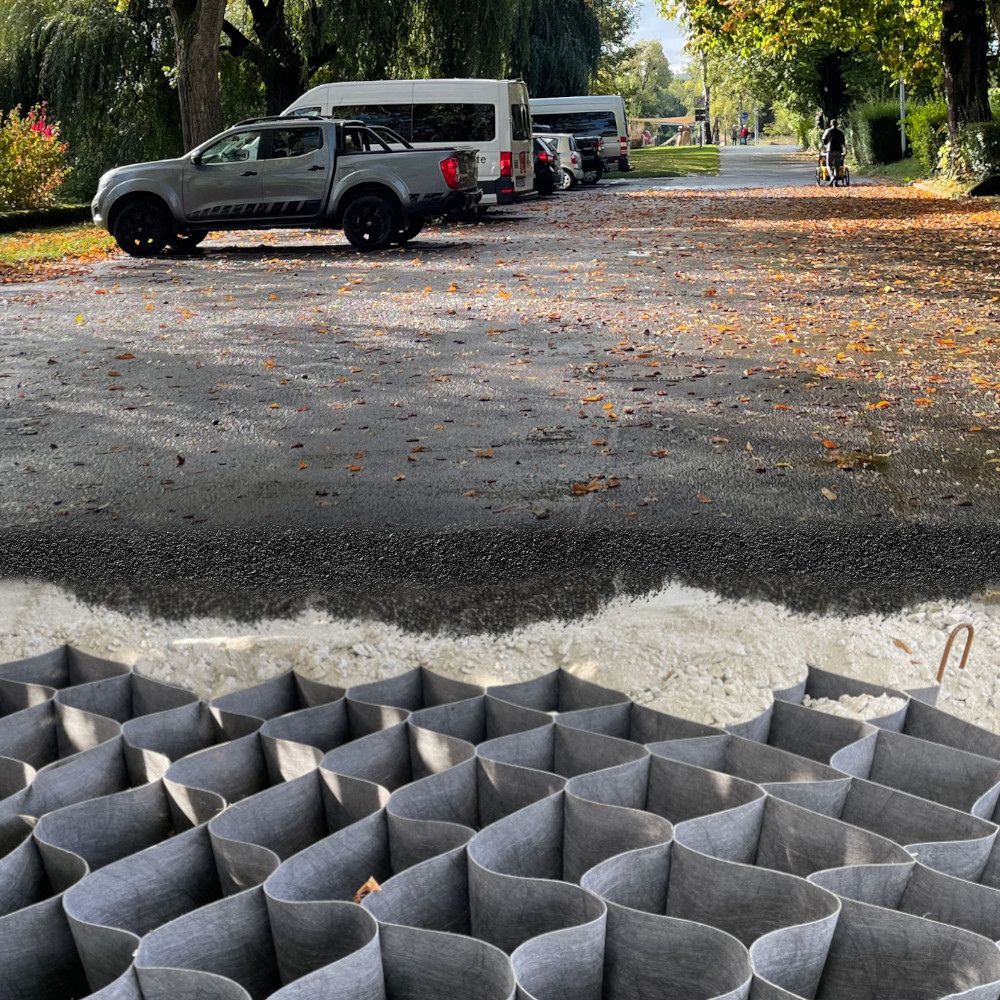 Tragschichtaufbau unter Parkplatz