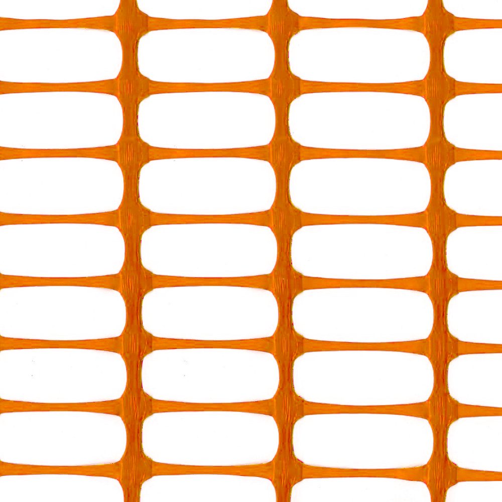 Paketangebot: Kunststoff Bauzaun, Absperrzaun MEDIUM (140g/m²) plus 10 passende Premium-Stahlstangen oranger Warnzaun