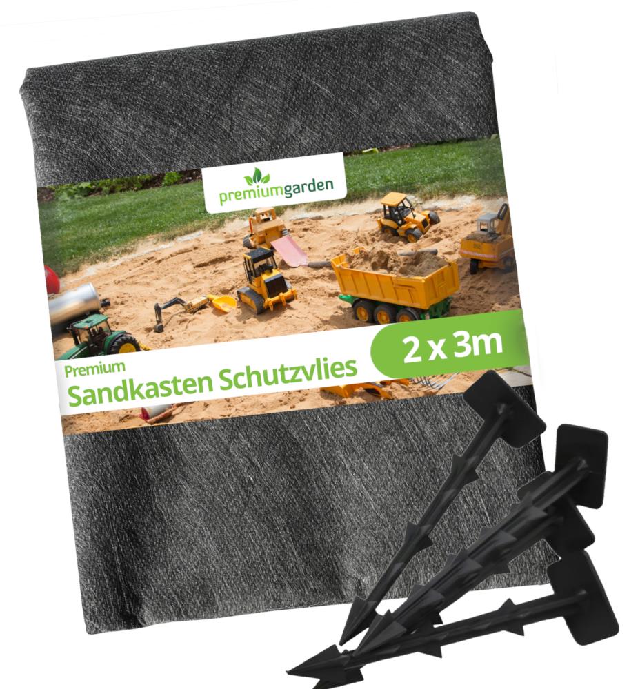 premiumgarden Sandkastenvlies 2x3m inkl. 4 Befestigungspins aus Kunststoff