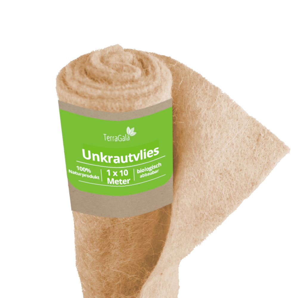 Unkrautvlies, Mulchvlies aus 100% Jute, biologisch abbaubares Gartenvlies Jute-Vliesrolle im Blumenbeet