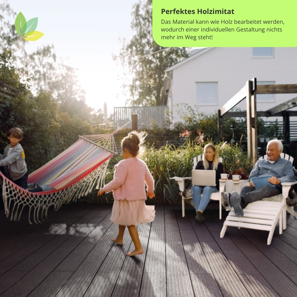 hanit® Terrassendielen, 200 x 19,5 x 2,8cm, anthrazit