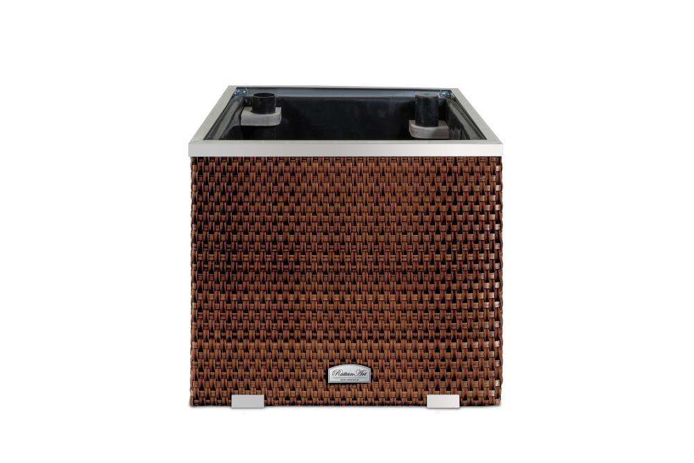 Selbstbewässernder Pflanzkübel in schwarz-braun