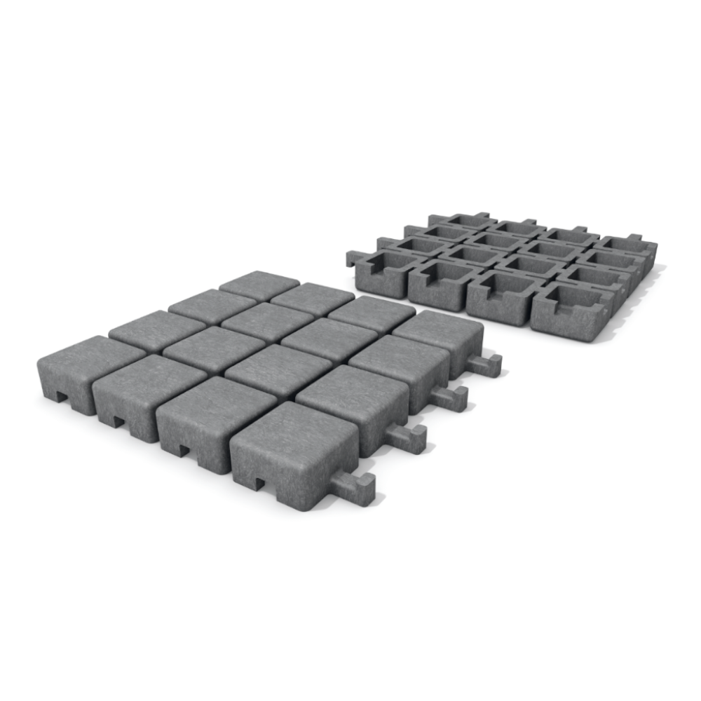 Pflastersteine von oben und unten