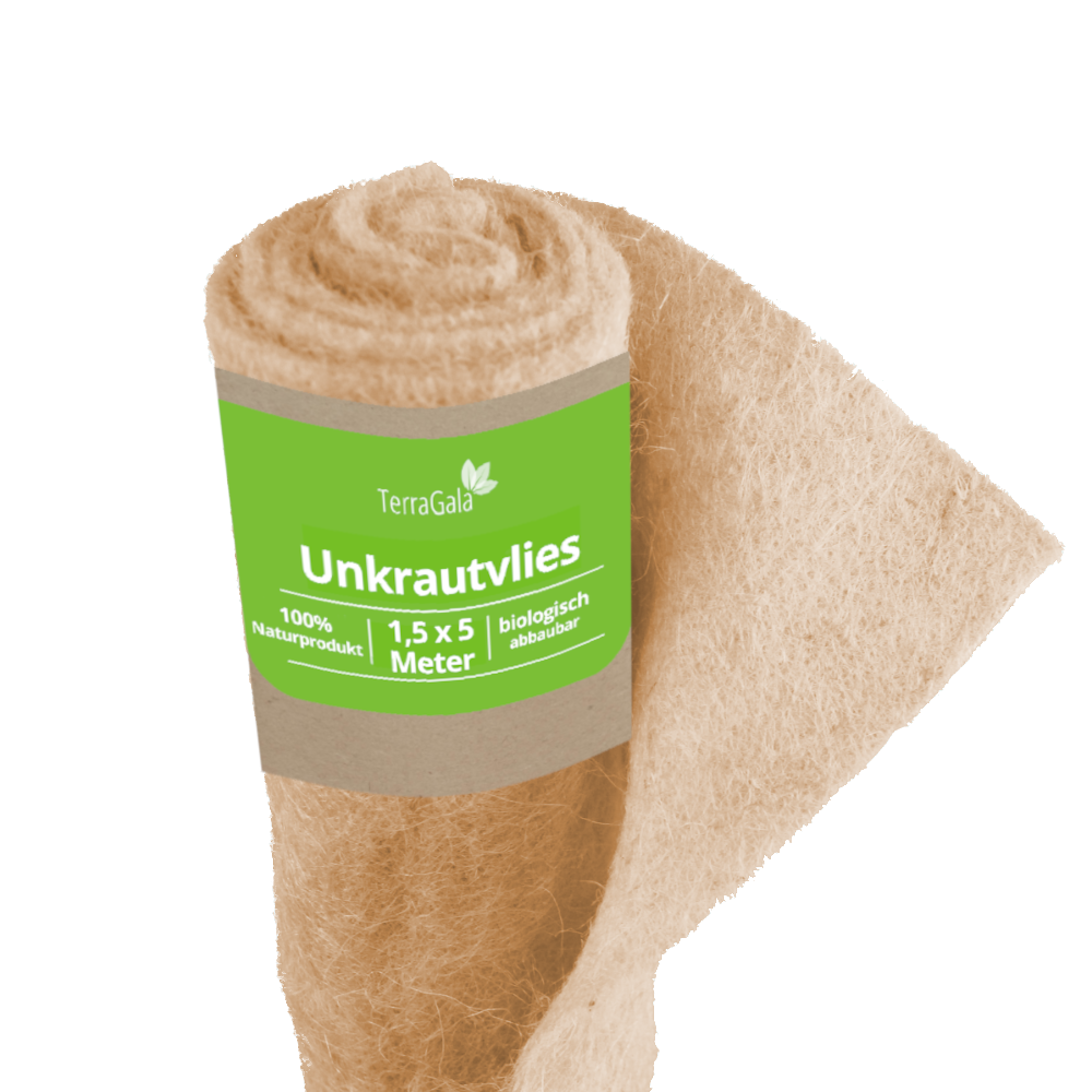 Unkrautvlies, Mulchvlies aus 100% Jute, biologisch abbaubares Gartenvlies Jute-Vliesrolle im Blumenbeet