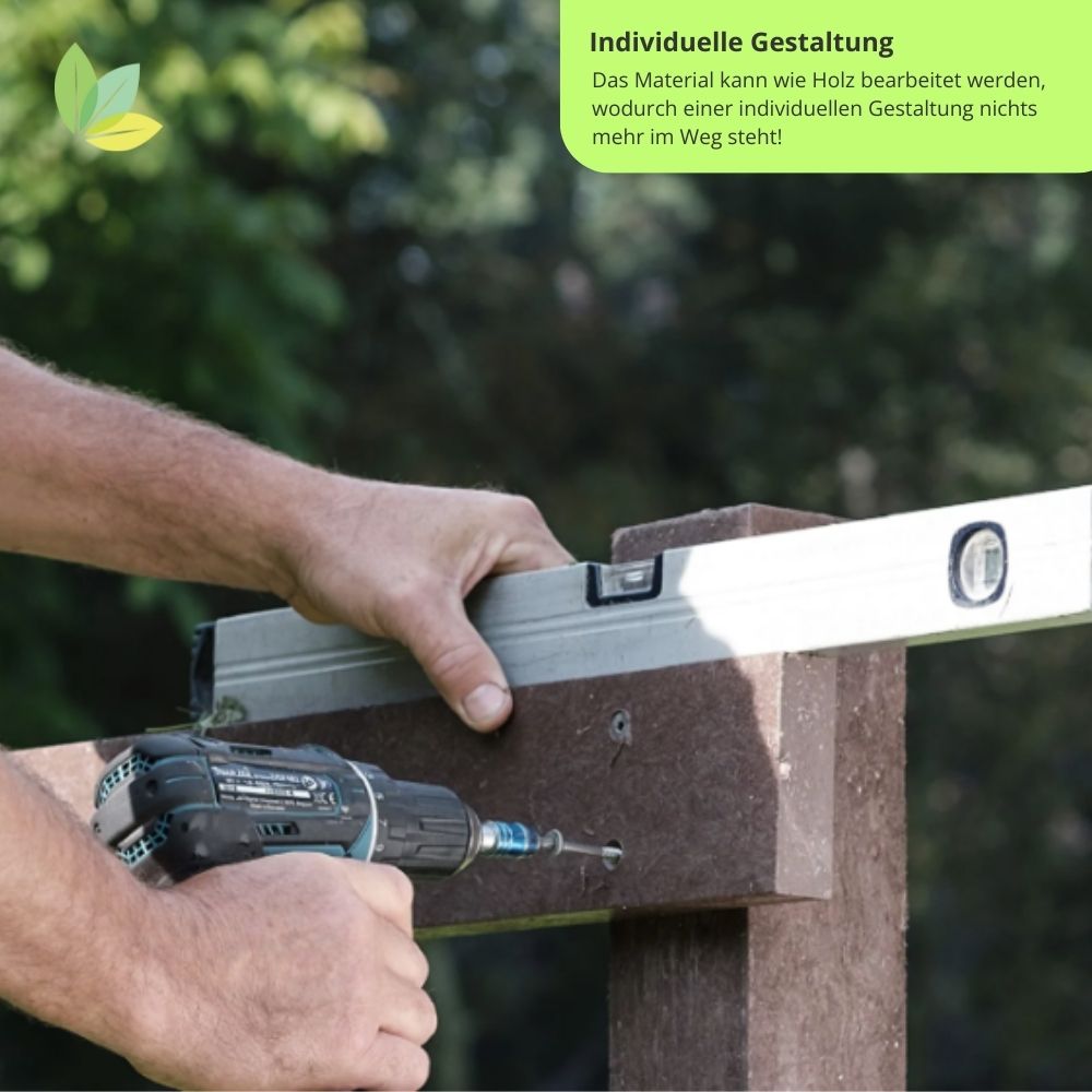 Individuelle Gestaltung möglich: Brettprofil wird an Pfosten befestigt