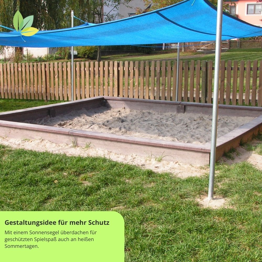 Gestaltungsidee: Sonnensegel über den Sandkasten für kühlen Spielspaß zu jeder zeit