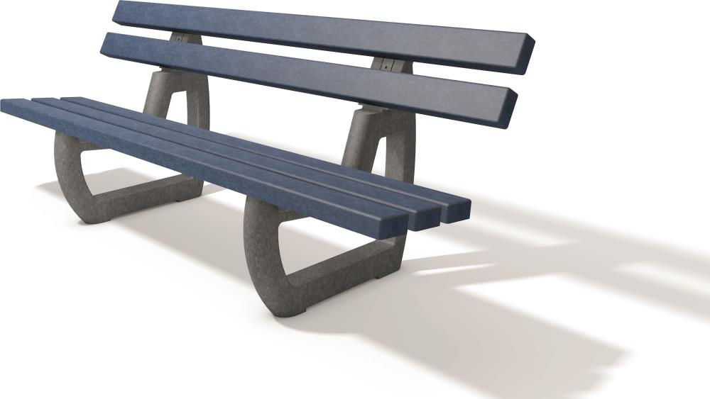 hanit® Gartenbank Tivoli, 200 x 70 x 80cm, grau-blau