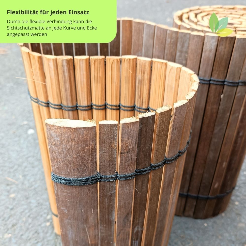 Bambusmatte für Rollweg dunkel, 50cm x 200cm x 0,5cm