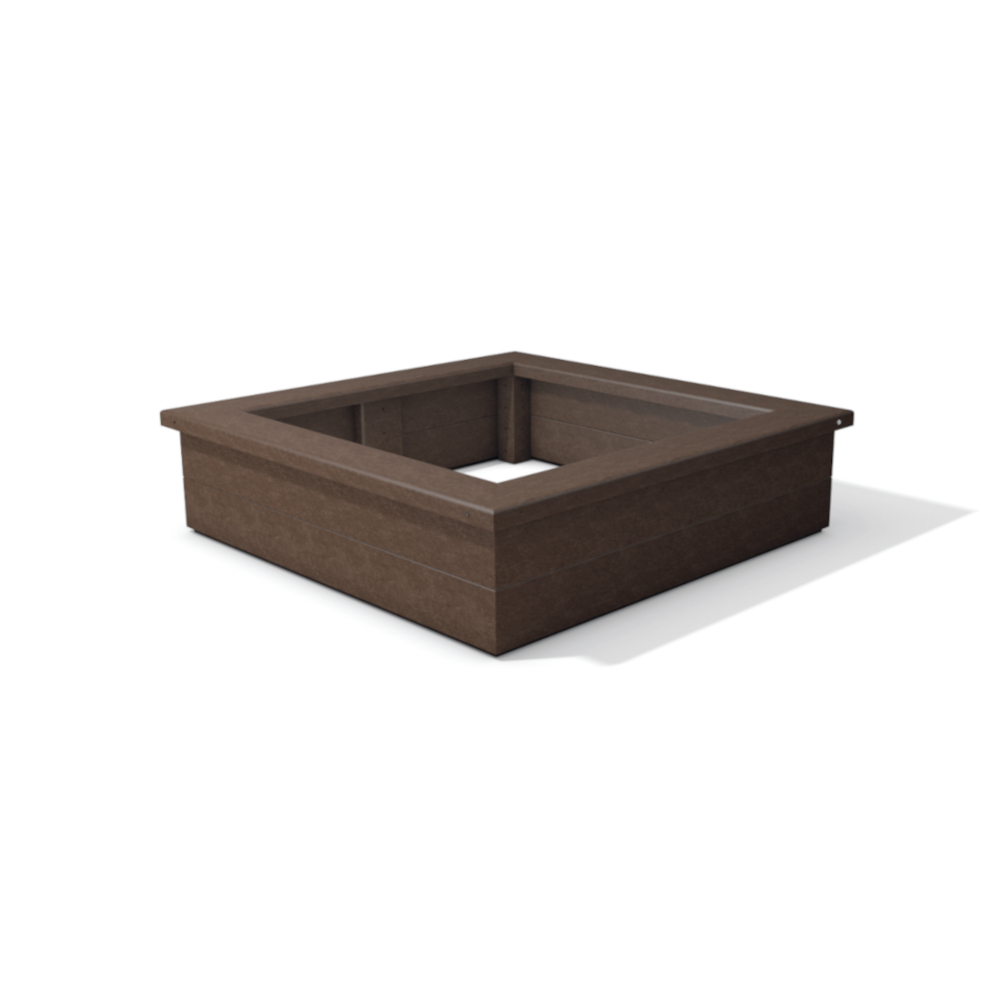 hanit® Sandkasten Gobi aus Recycling-Kunststoff braun wetterfest Sandkasten Gobi: Für die Terrasse, Spielplätze und Gärten