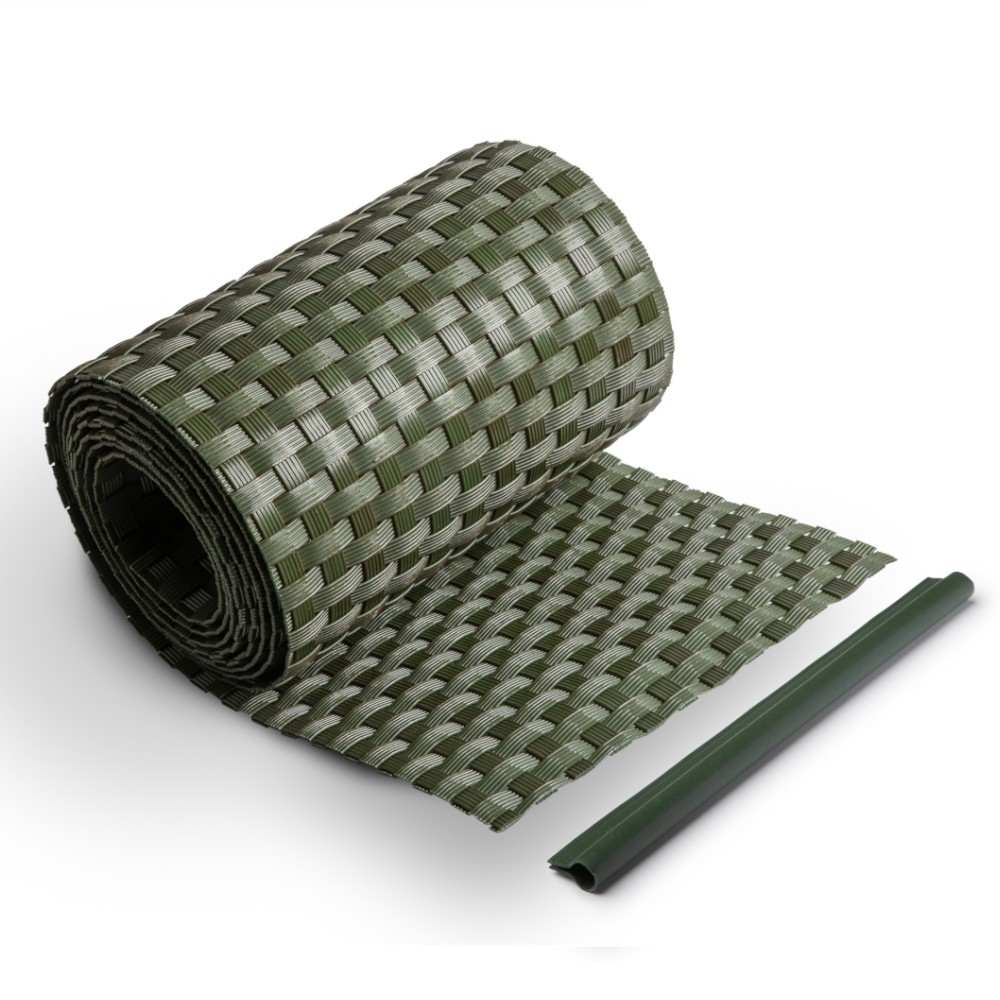 Rattan Sichtschutz-Streifen 255cm x 19cm, inklusive Clips, braun - VORBESTELLUNG