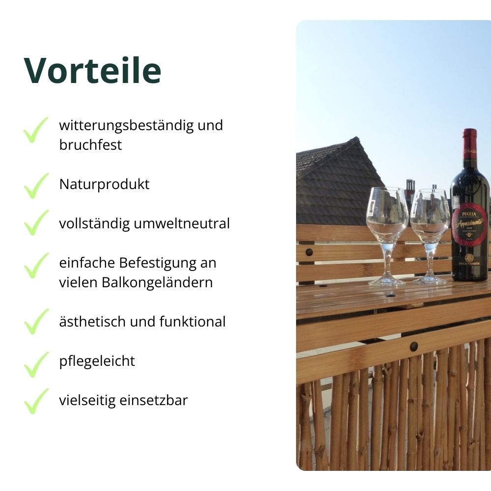 Vorteile der Balkonbar aus Bambus