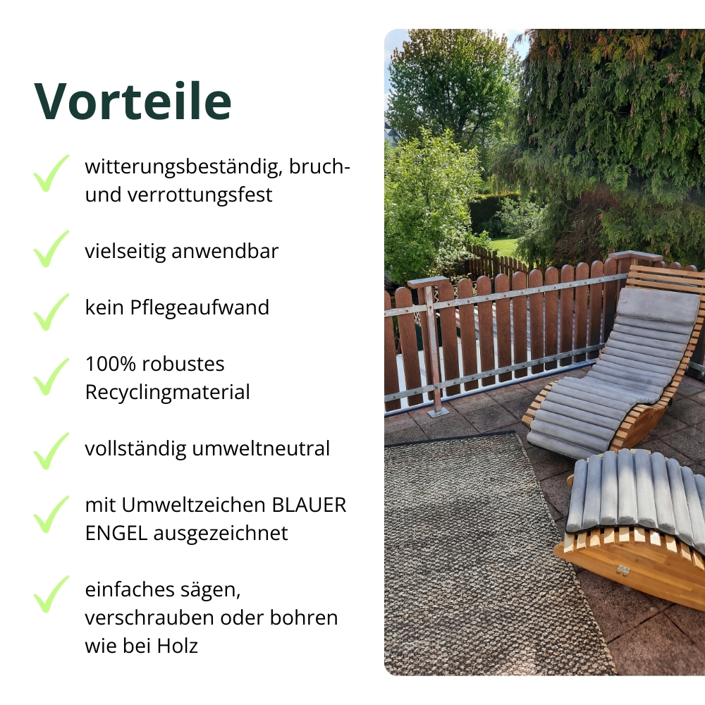 Vorteile der braunen Zaunlatten aus Recyclingkunststoff