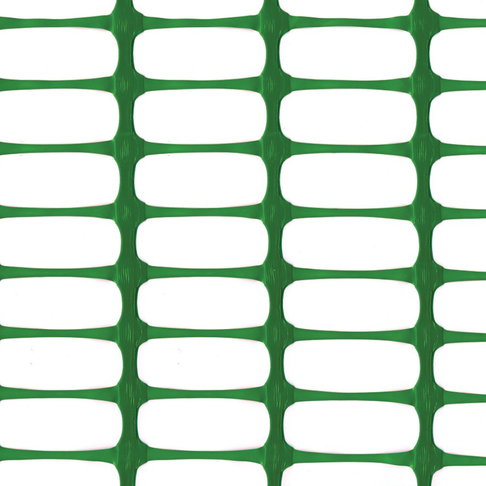 MEDIUM Absperrzaun grün, 1 x 25m plus 10 Premium Stahlstangen
