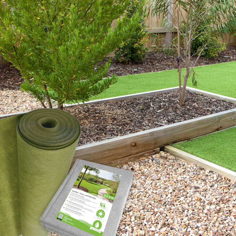EcoFilter Vlies grünes Drainagevlies Filtervlies im Grünbau Gartenbau im Garten
