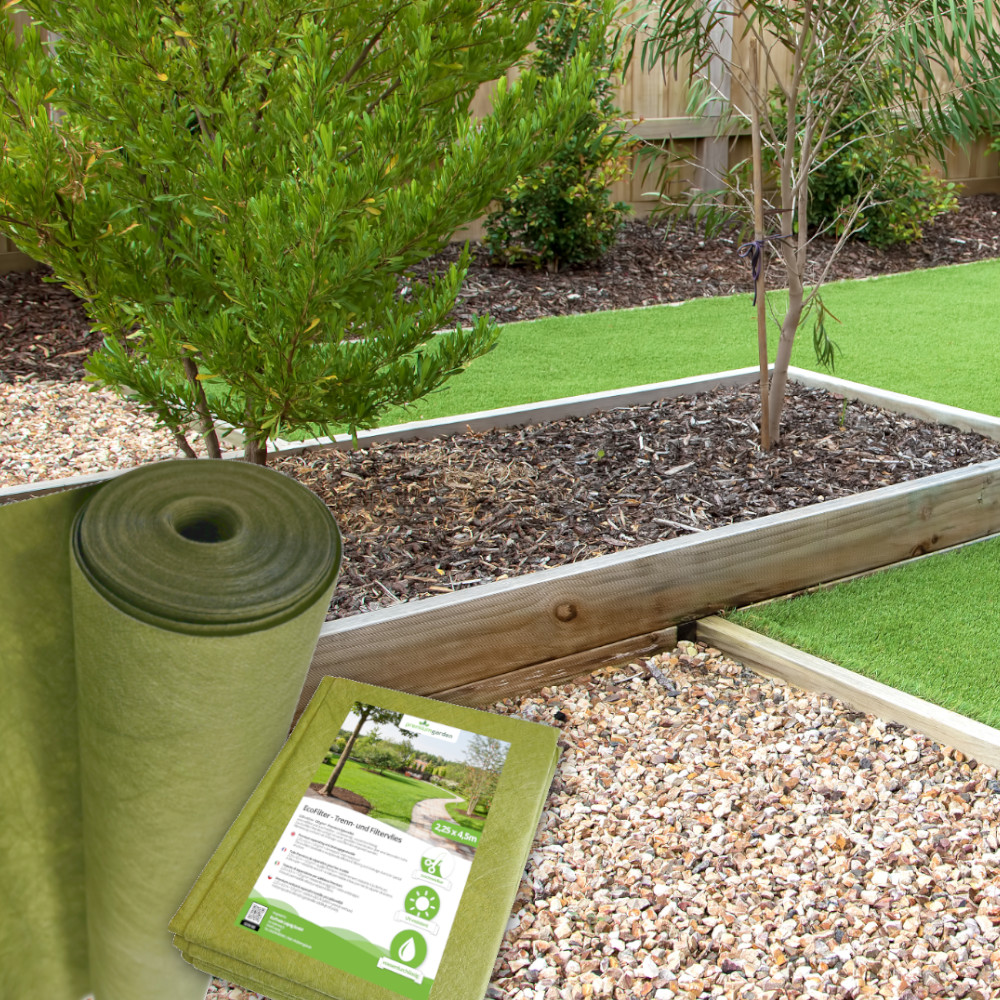 EcoFilter Vlies grünes Drainagevlies Filtervlies im Grünbau Gartenbau im Garten