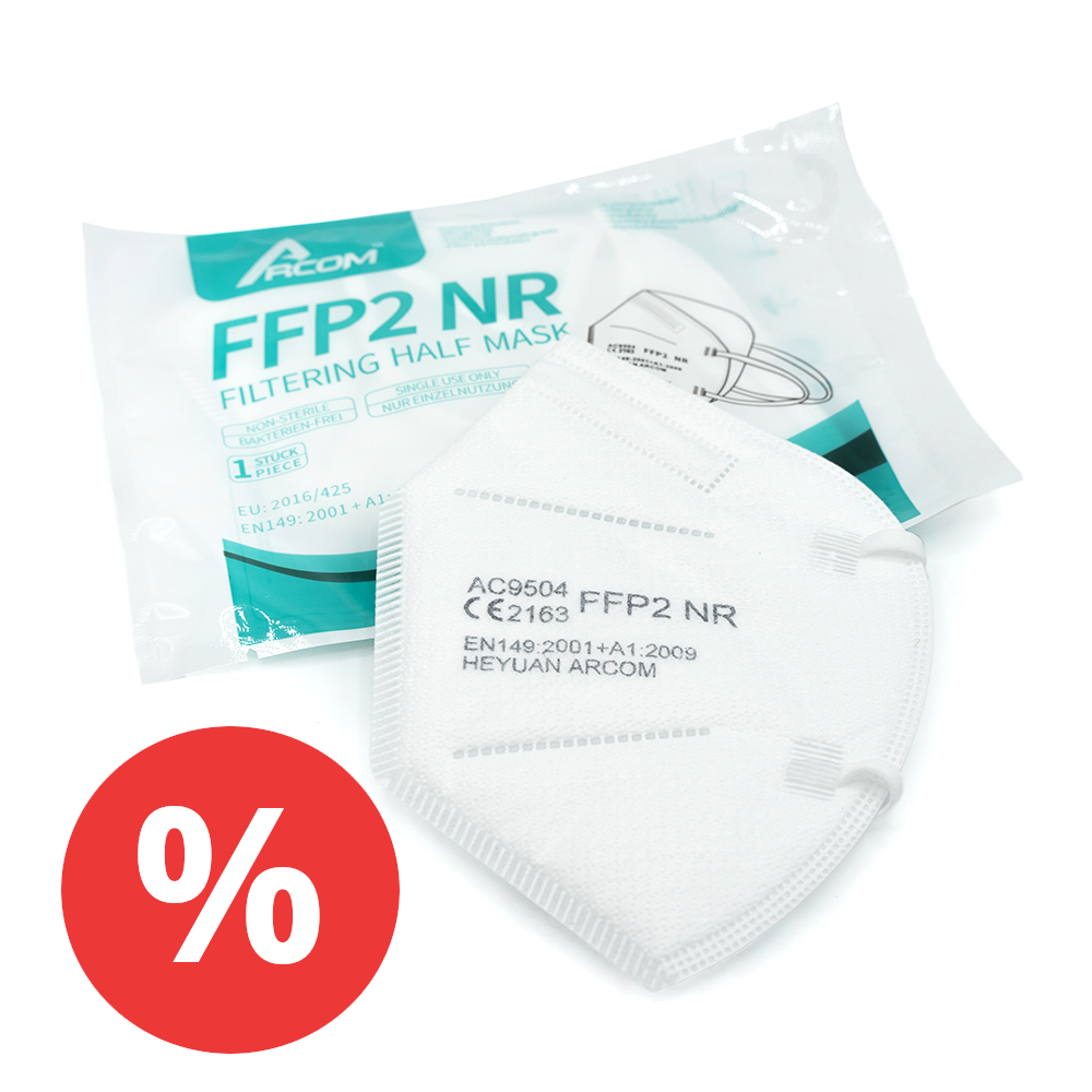 Ausgepackte FFP2 Maske und Verpackung