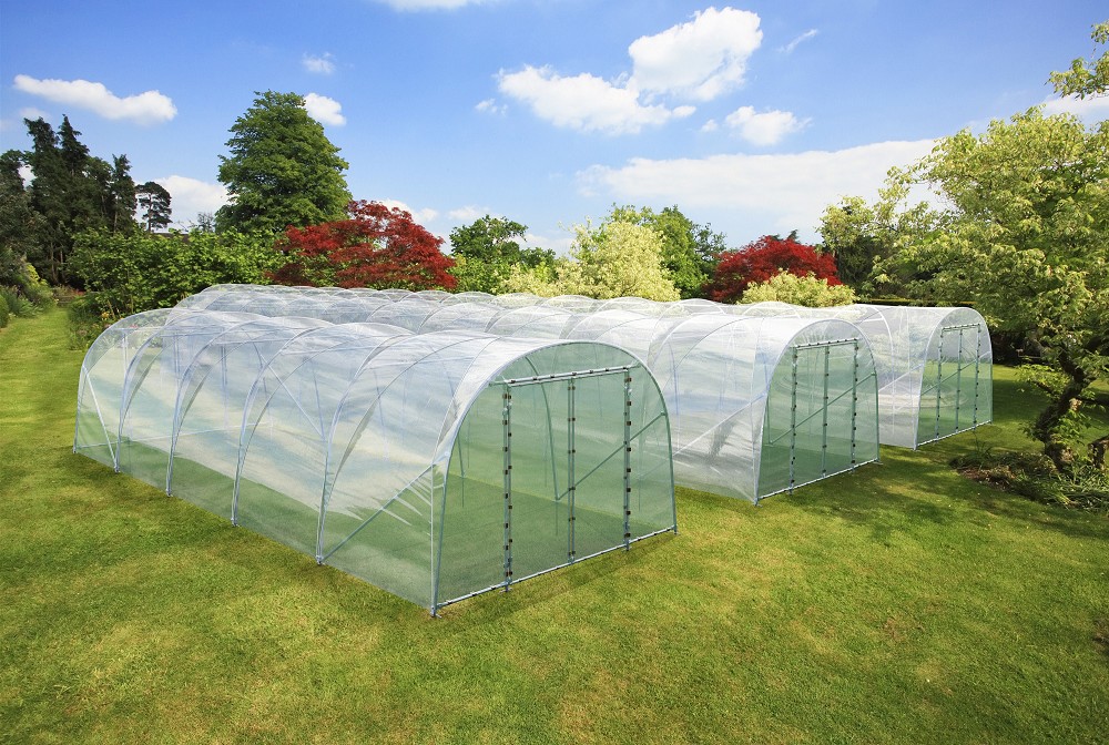 3 Römi Classic 20 Gewäschshaussystem Folientunnel in weitläufigem Garten