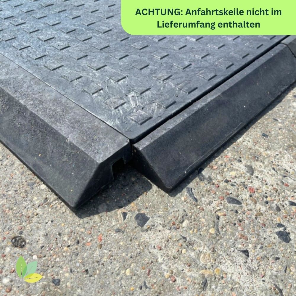 Achtung: Anfahrtskeile sind nicht im Lieferumfang enthalten