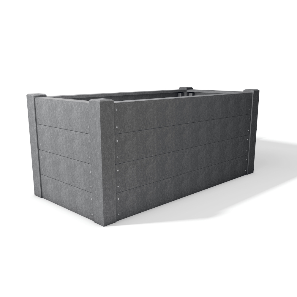 graues Hochbeet mit den Maßen 190 x 90 x 83cm